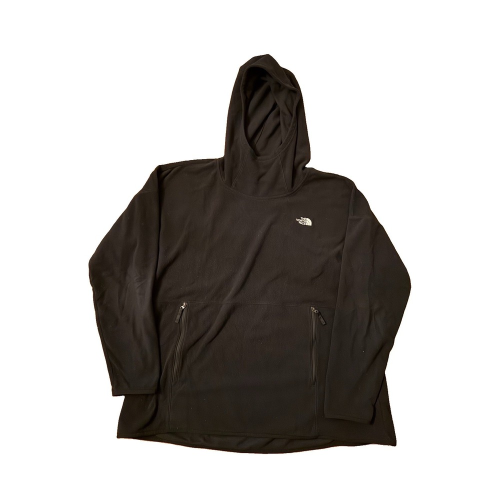 The North Face Women’s 1X Black Fleece Hoodie Pullover Zip Pockets Plus Size